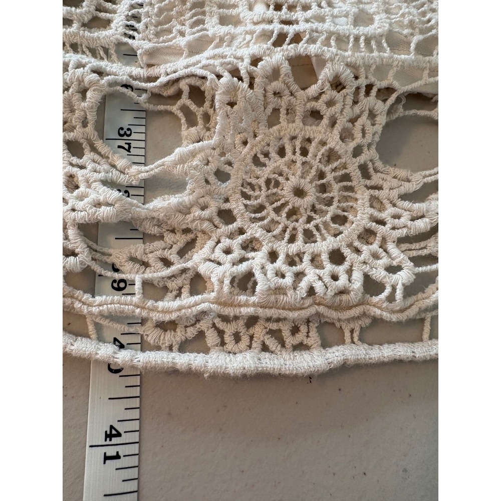 Est. 1946 Womens Ivory Crochet Lace V-Neck Sheath‎ Dress Boho L Cream - Picture 7 of 10